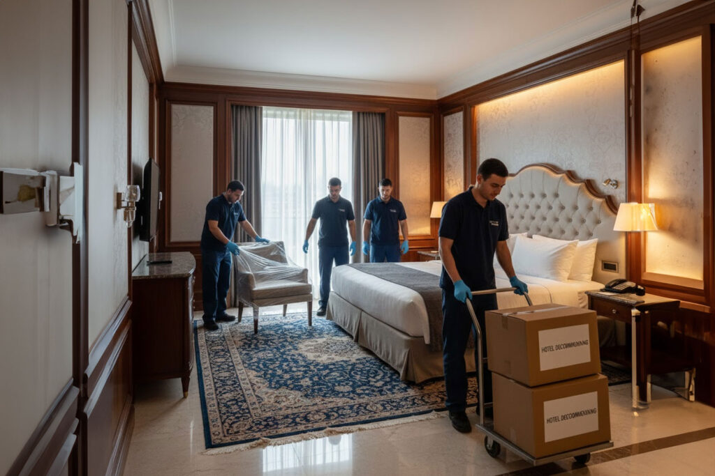 Hotels ontruimen